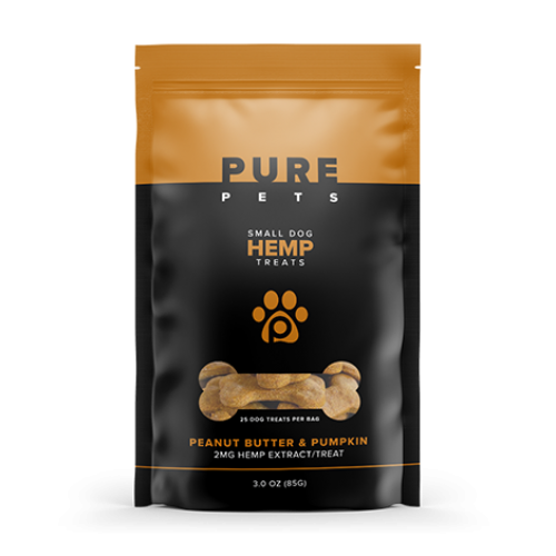 Hemp Treats Small Dog Peanut Butter Pumpkin Taste 25MG 3.25oz 25 Count