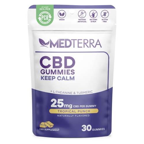 Keep Calm CBD Gummies w/ L-Theanine 25MG 30 Count 